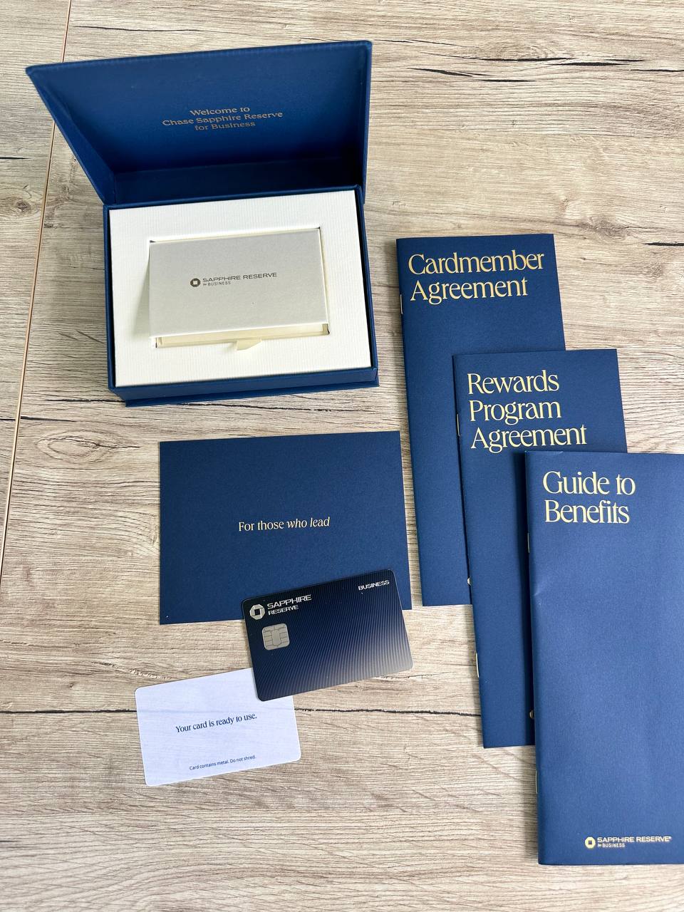 Chase Sapphire Reserve for Business card and welcome pack